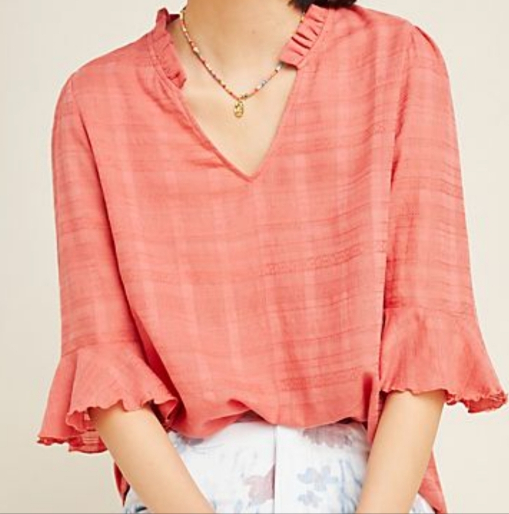 Dolan Collection for Anthropologie  Blouse Flutter Sleeve Top Size S